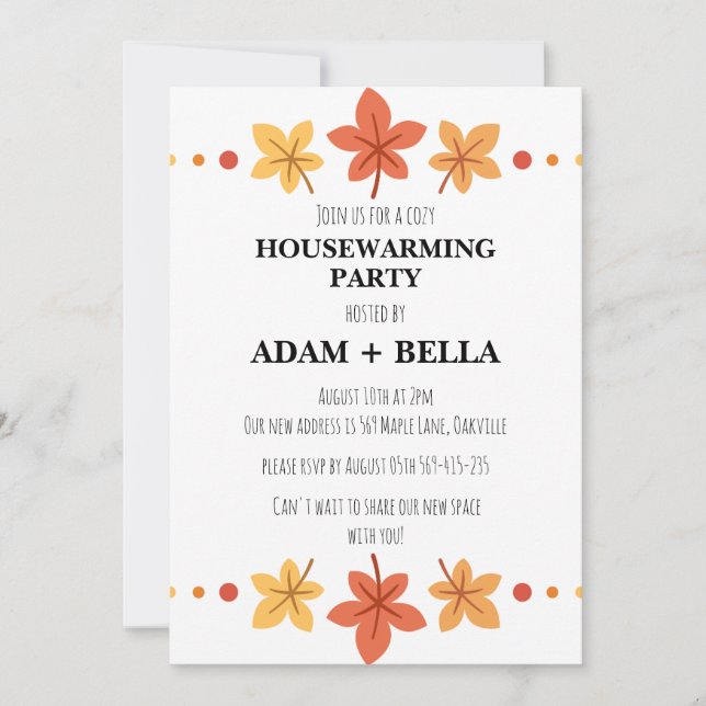 convites para o lar no outono (Frente)