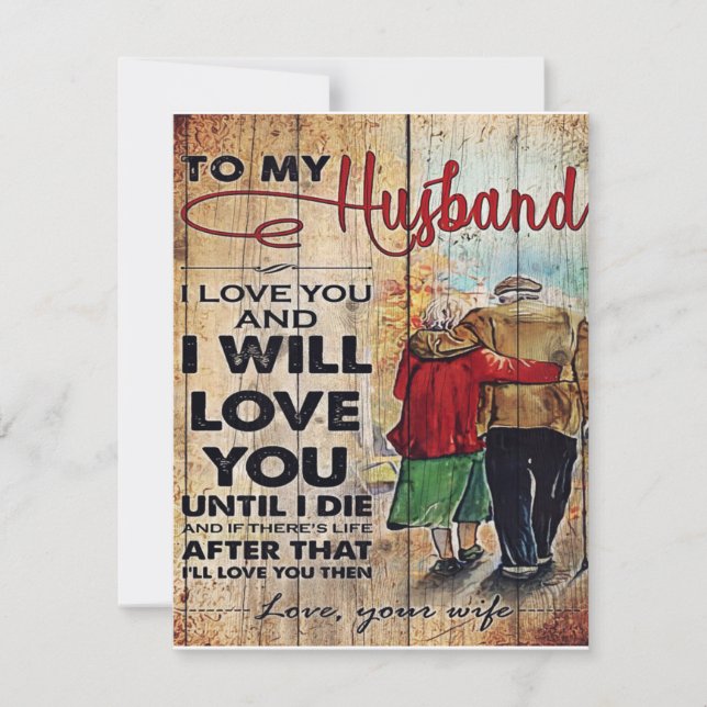 Convites Para o Meu Marido Design | Carta de Amor Para Ele  (Frente)