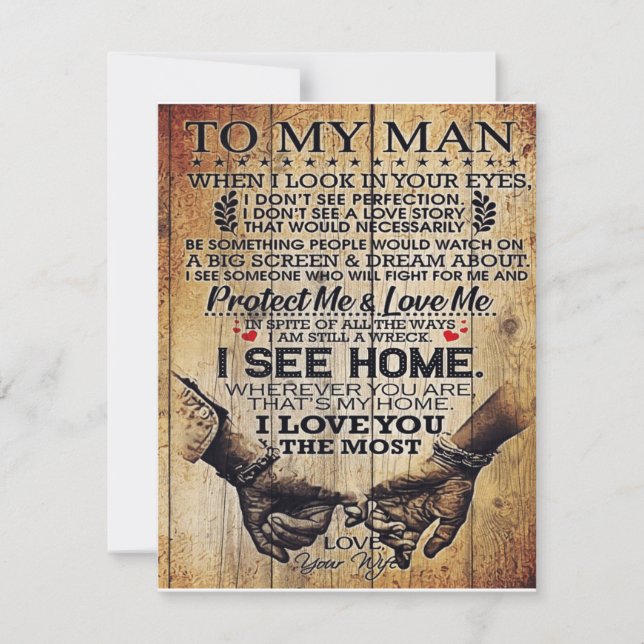 Convites Para o meu marido | Presente De Aniversário Para O (Frente)