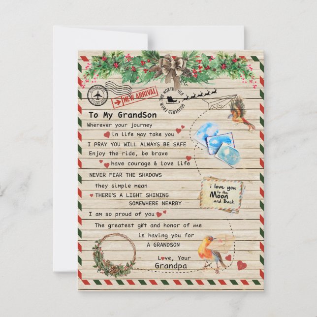 Convites Para o presente do meu neto,Neto e Vovô,Amor de pá (Frente)