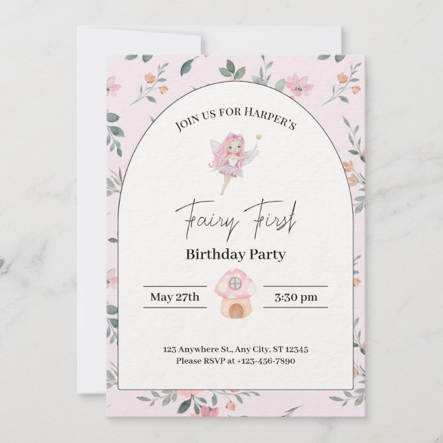 convites para o primeiro aniversário de primeiro a (Frente)