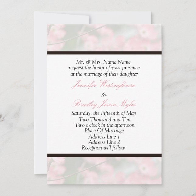 Convites para Papéis de carta de Casamento de Dogw (Frente)