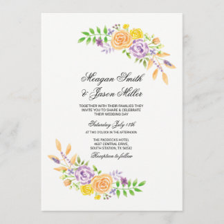 Convites para Pêssego Roxo de Flores para casament