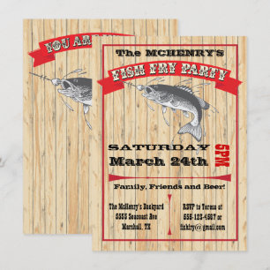 Convites para Poster de Festas de Peixe Rústico