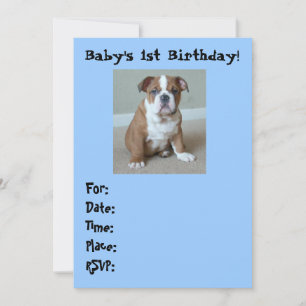 Convites para primeiro aniversario do Baby Bulldog