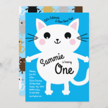 Convites para primeiros aniversarios Coloridos de 