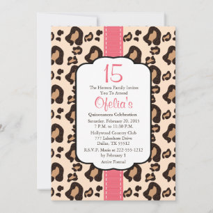 Convites para Quinceanera para Impressão do Leopa