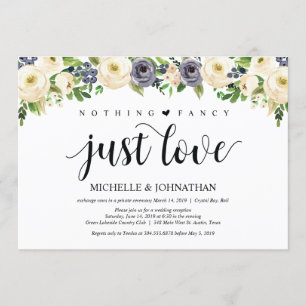 Convites para Recepção de Elopemento floral Elegan