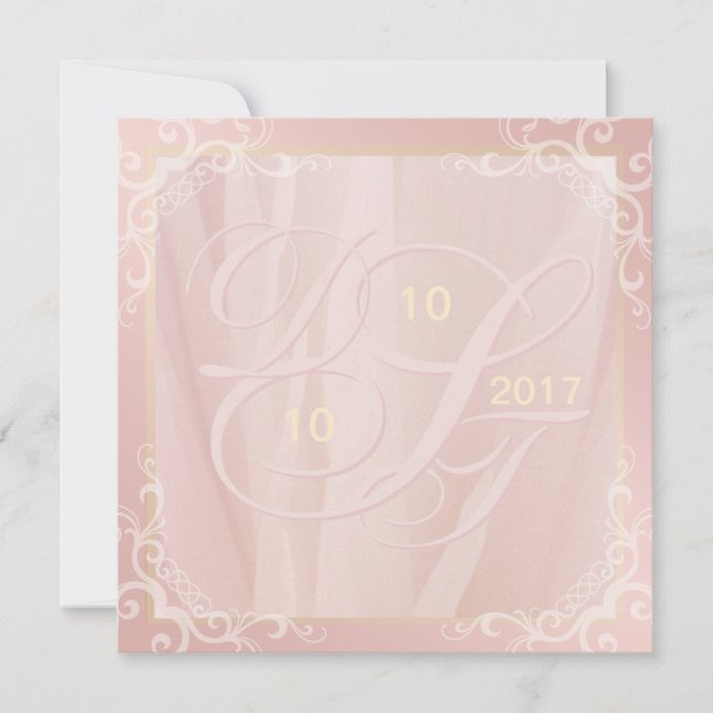 Convites para rosa Dourado e Blush (Frente)
