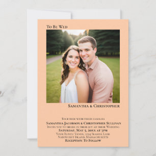 Convites Para Ser Casada Minimalista Coral Foto de Casament