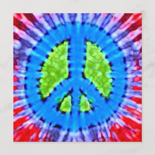 Convites para Sinais de Paz de Tie Dye Brilhante