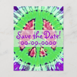 Convites para Sinais de Paz de Tie Dye Brilhante
