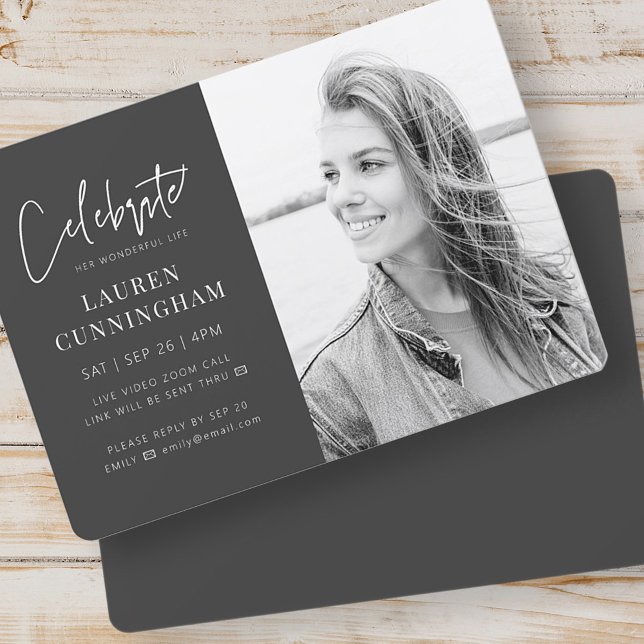 Convites Para sua celebração virtual da Foto moderna da Vid (Criador carregado)