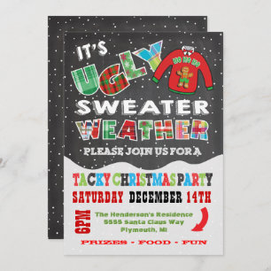 Convites para Sweater de Natal UGLY Chalkboard