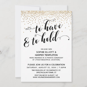 Convites Para Ter e Manter Apenas Recepção Confetes Dourado