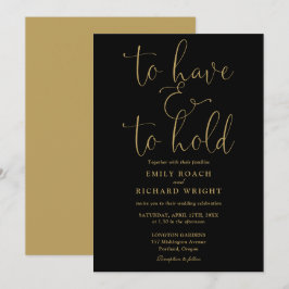 Convites Para Ter E Manter Um Casamento Preto E Dourado