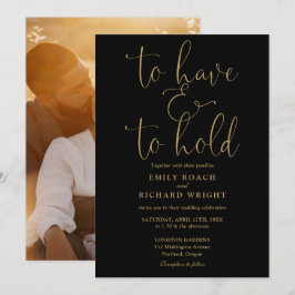 Convites Para Ter E Para Segurar Foto Casamento Preto e Dou