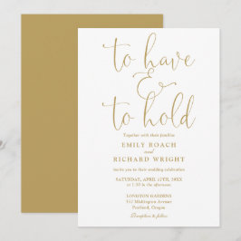 Convites Para Ter E Segurar Script Chic Dourado Casamento