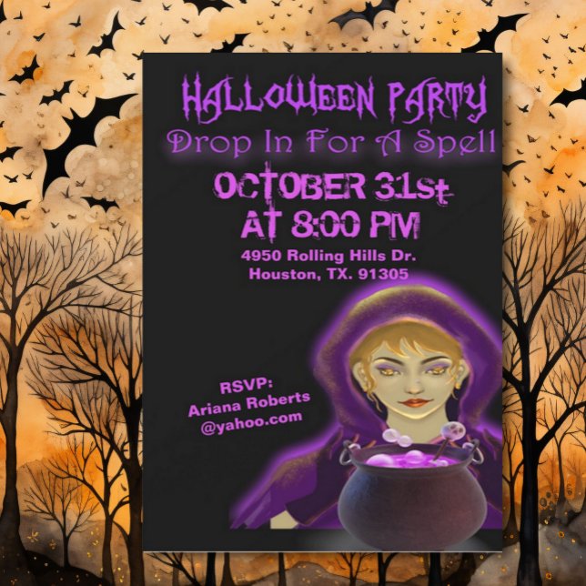 Convites Para Uma Festa De Halloween Espell (Criador carregado)