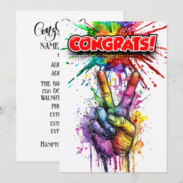 CONVITES PARABÉNS (Frente/Verso)