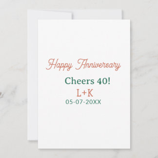 Convites Parabéns 40 anos de aniversário de casamento laran