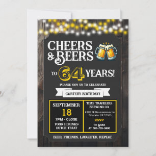 Convites Parabéns à Cervejaria: Cheers e Cervejas pelos 64