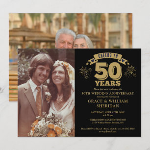 Convites Parabéns ao 50º Aniversário de Bodas de Ouro 2 Fot