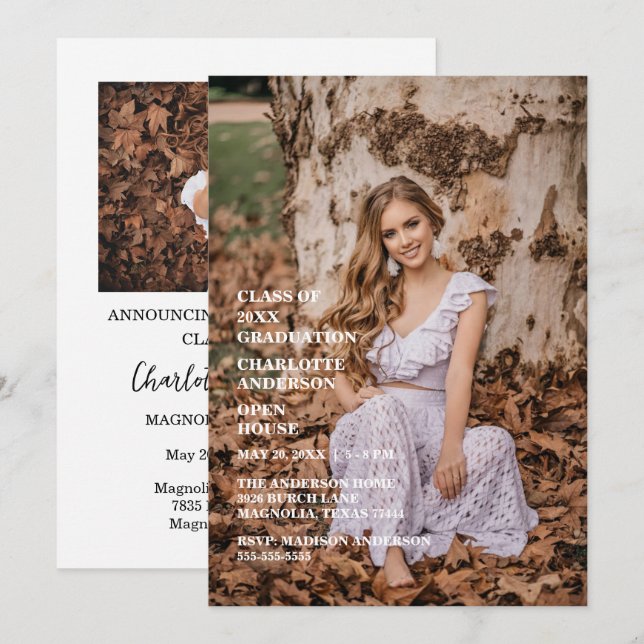 Convites Parabéns ao Formando Foto (Frente/Verso)