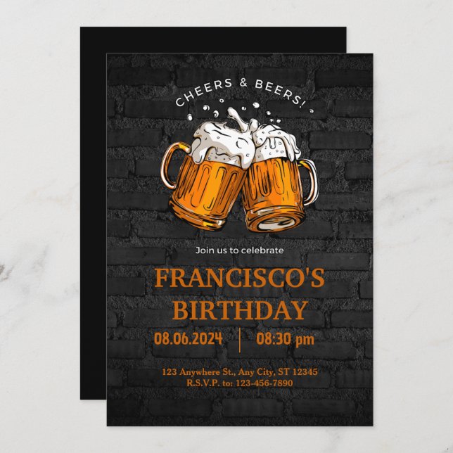 Convites Parabéns Cheers e Bears (Frente/Verso)