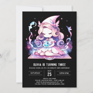 Convites Parabéns do Whimsic Girl Wizard
