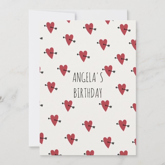 Convites Parabéns dos corações (Frente)