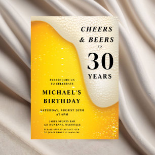 Convites Parabéns e Cervejas Aniversário de 30 anos