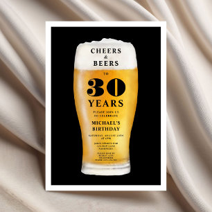 Convites Parabéns e Cervejas Aniversário de 30 anos