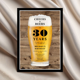 Convites Parabéns e Cervejas Aniversário de 30 anos