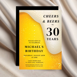 Convites Parabéns e Cervejas Aniversário de 30 anos