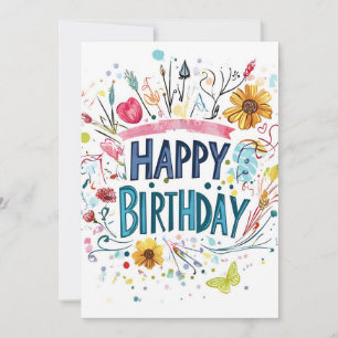 Convites Parabéns e Doodles Aniversário