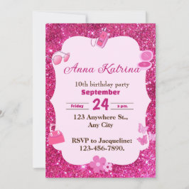 Convites Parabéns e Glamor Girly Glitter
