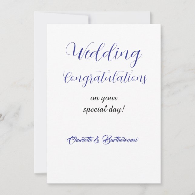 Convites Parabéns no seu casamento (Frente)