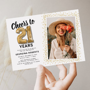 Convites Parabéns para Fotos de Aniversário de 21 anos