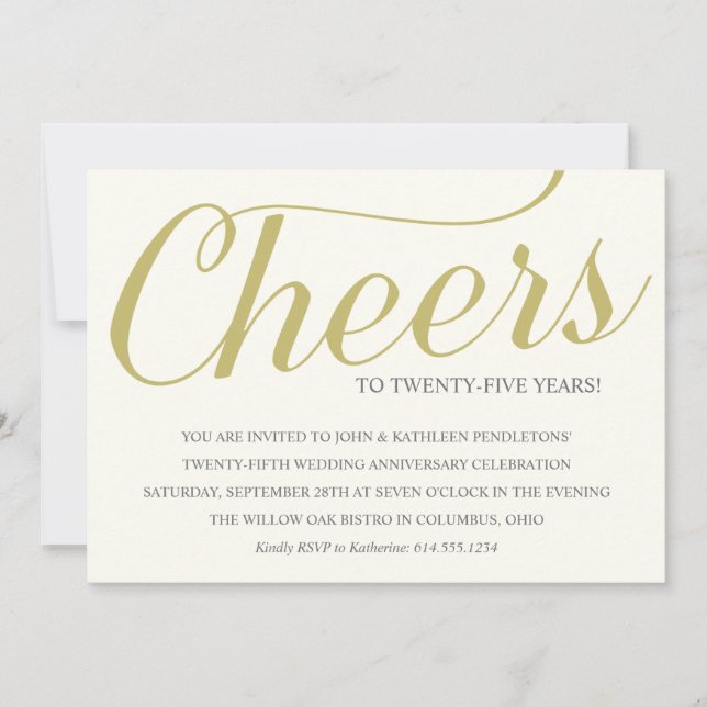 Convites Parabéns pela Festa de Aniversário de Casamento de (Frente)