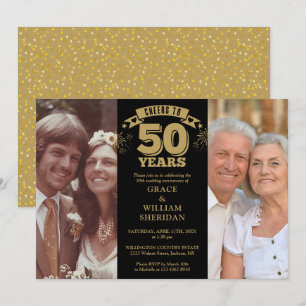 Convites Parabéns pelo 50º Aniversário de Casamento 2 Fotos