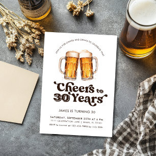 Convites Parabéns pelos 30 Anos Cerveja para Adultos Aniver