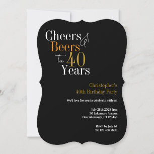 Convites Parabéns pelos 40 Anos, Cheers e Cervejas Festa