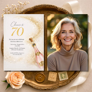Convites Parabéns pelos 70 Anos de Idade Foto Rosa Dourado