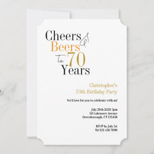 Convites Parabéns pelos 70 Anos Festa Mínima de Cervejas e