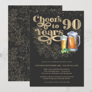 Convites Parabéns pelos 90 Anos Festa de Aniversário de M