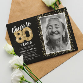 Convites Parabéns pelos Oitenta Anos de 80º Aniversário Fot