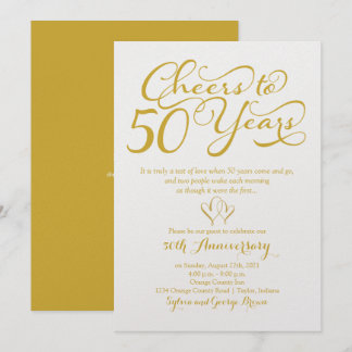 Convites Parabéns por 50 Anos Bodas de Ouro 50º Aniversário