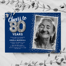Convites Parabéns por Oitenta Anos Fotografia de Aniversári