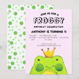 Convites Parabéns príncipe, primeira festa, verde